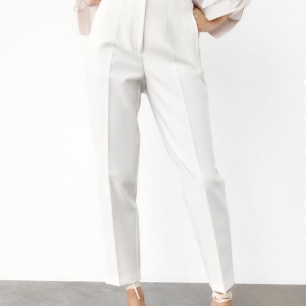 ZARA HIGH WAISTED WHITE TROUSER